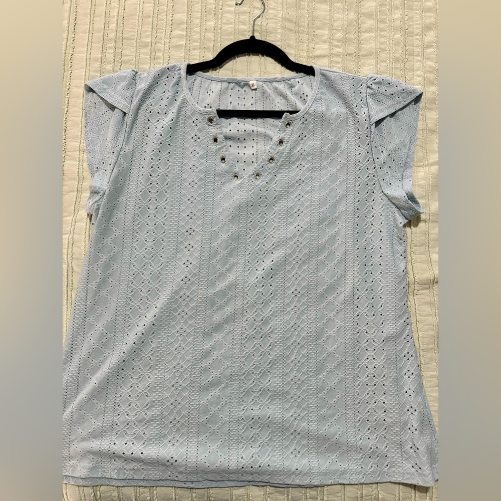 Blue lace top